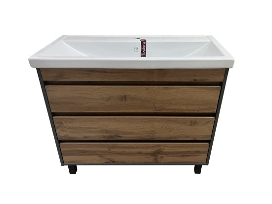 Комплект мебели для ванной комнаты Wood 96.8 тумба раковина шкаф-пенал шкаф напольный разноцветный