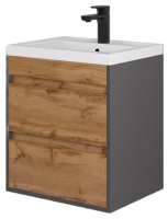 Тумба под накладную раковину Wood 46.5x49 раковина Kirovit Фостер шкаф-пенал шкаф напольный цвет корпуса коричневый