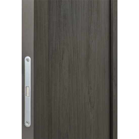 Дверь межкомнатная глухая Корсика 60x200 см полипропилен цвет каменное дерево с замком и петлями