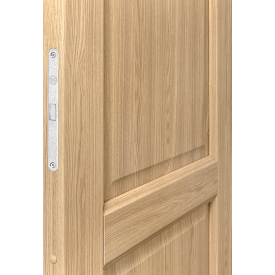 Дверь межкомнатная глухая Эгли 2 90x200 см полипропилен цвет натуральный с замком и петлями