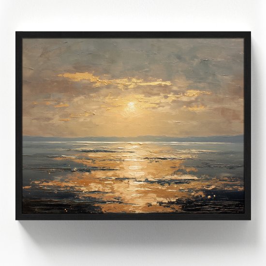 Картина в раме Закат у моря 40x50 см цвет разноцветный