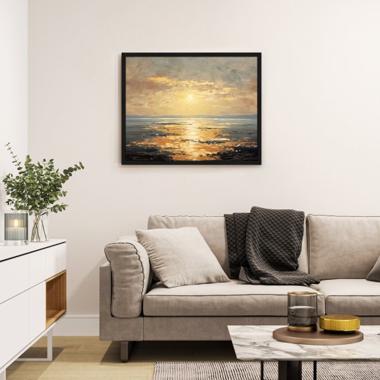 Картина в раме Закат у моря 40x50 см цвет разноцветный