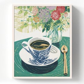 Картина в раме Чашка кофе 40x50 см цвет разноцветный