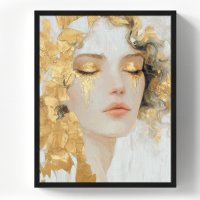 Картина в раме Девушка с золотом 40x50 см цвет разноцветный