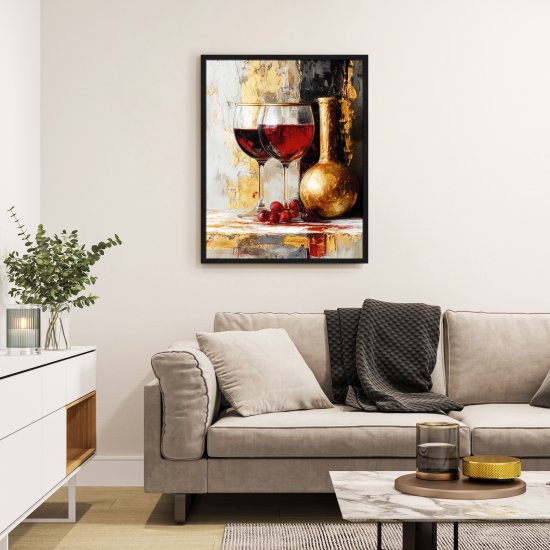 Картина в раме Красное вино 40x50 см цвет разноцветный