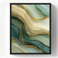 Картина в раме Зеленый мрамор 40x50 см цвет разноцветный