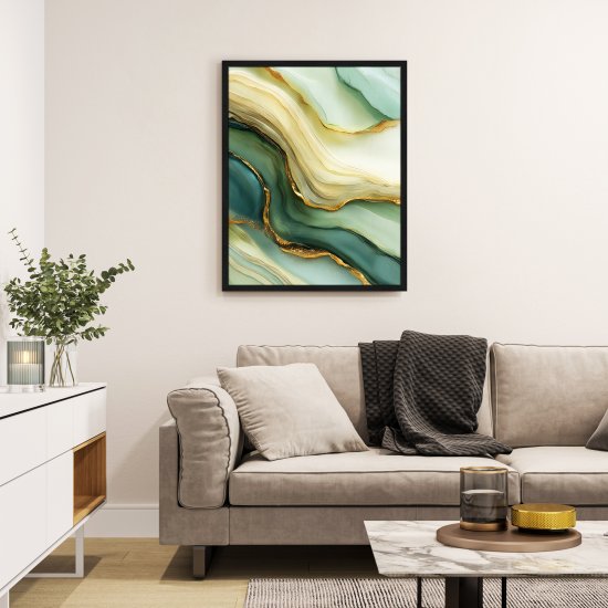 Картина в раме Зеленый мрамор 40x50 см цвет разноцветный