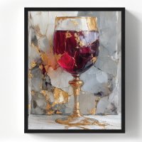 Картина в раме Бокал вина 40x50 см цвет разноцветный