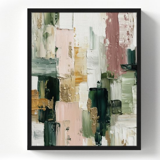 Картина в раме Зеленая абстракция 40x50 см цвет разноцветный