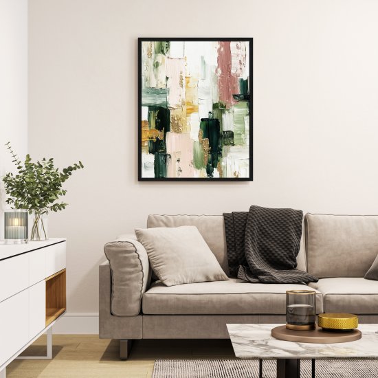 Картина в раме Зеленая абстракция 40x50 см цвет разноцветный