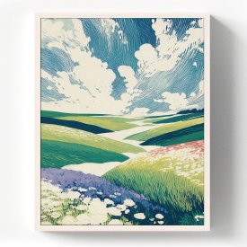 Картина в раме Цветочное поле 40x50 см цвет разноцветный