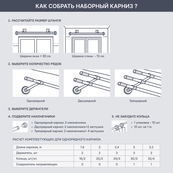 Держатель для однорядной штанги металл цвет хром 19.5 см