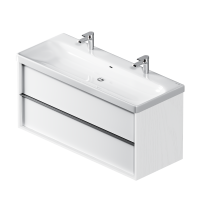 Тумба под накладную раковину AM.PM Stern 119.2x54 раковина для двоих KONSENSA Teano шкаф-пенал цвет корпуса белый