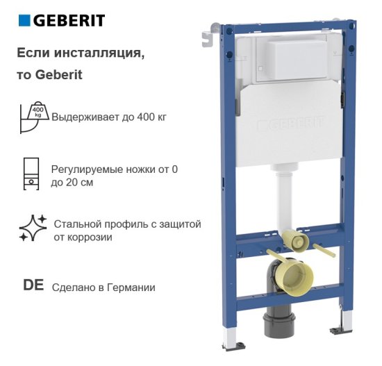 Комплект инсталляции Geberit Alpha с безободковым унитазом Sensea Neo клавиша Geberit Alpha хром