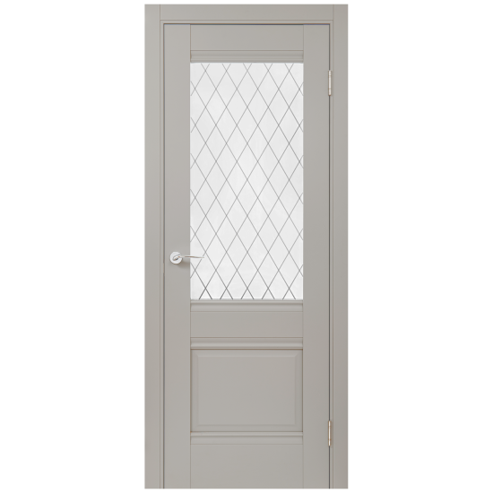 Комплект двери Классико-43 со стеклом 70x200 см Hardflex серый с добором 200 мм