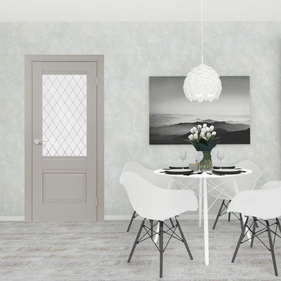 Комплект двери Классико-43 со стеклом 70x200 см Hardflex серый с добором 200 мм