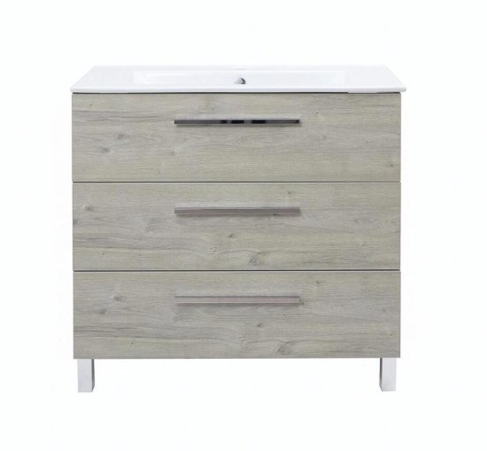 Тумба под накладную раковину Мадрид 89.2x45 раковина Sanita Luxe Квадро шкаф-пенал цвет корпуса бежевый