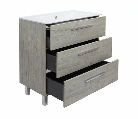 Тумба под накладную раковину Мадрид 73.1x45.7 раковина Sanita Luxe Квадро шкаф-пенал цвет корпуса бежевый