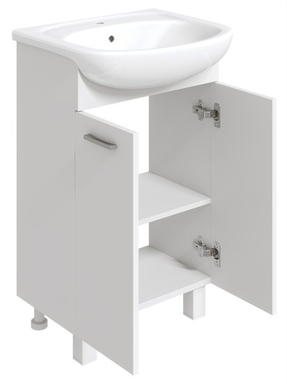 Тумба под накладную раковину Мини 45x78 раковина Rosa Элеганс шкаф-пенал шкаф напольный цвет корпуса белый