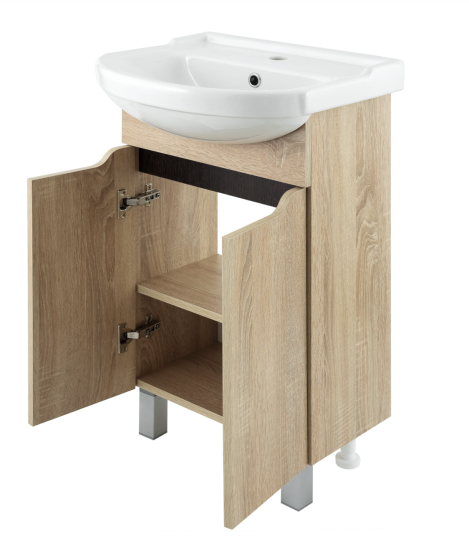 Тумба под накладную раковину Руан 48.5x68 раковина Универсал Рома шкаф-пенал Руан шкаф с зеркалом цвет корпуса бежевый