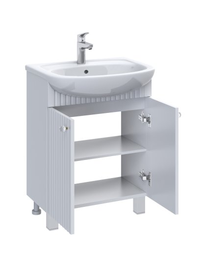 Тумба под накладную раковину Роллс 49.7x79 раковина Керамин Нео шкаф-пенал Роллс шкаф с зеркалом цвет корпуса белый