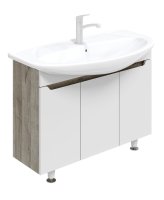 Тумба под накладную раковину Рондо 105x70 раковина Kirovit Сталь шкаф-пенал Рондо шкаф с зеркалом цвет корпуса белый