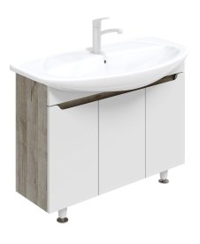 Тумба под накладную раковину Рондо 105x70 раковина Kirovit Сталь шкаф-пенал Рондо шкаф с зеркалом цвет корпуса белый