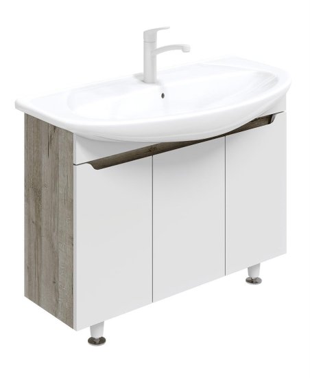 Тумба под накладную раковину Рондо 105x70 раковина Kirovit Сталь шкаф-пенал Рондо шкаф с зеркалом цвет корпуса белый