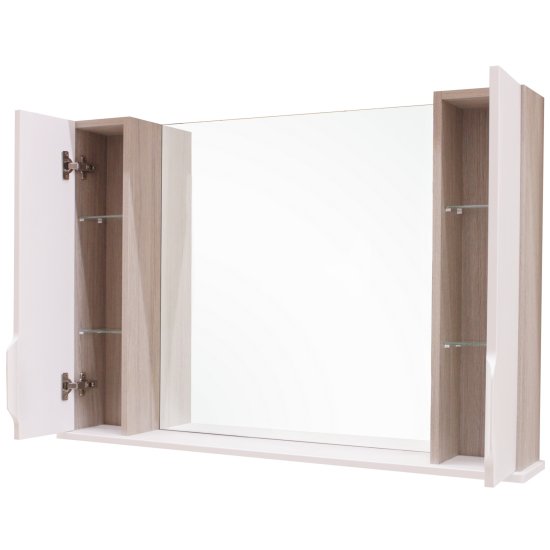 Тумба под накладную раковину Рондо 105x70 раковина Kirovit Сталь шкаф-пенал Рондо шкаф с зеркалом цвет корпуса белый