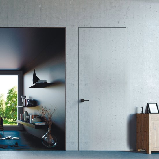 Дверь межкомнатная глухая с замком комплекте Invisible 80x230 см правая цвет белый