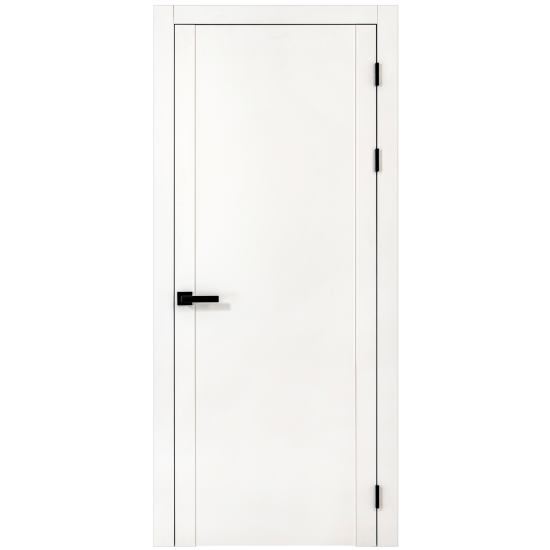 Дверь межкомнатная глухая Рица 80x230 см ПЭТ цвет белый с замком и петлями