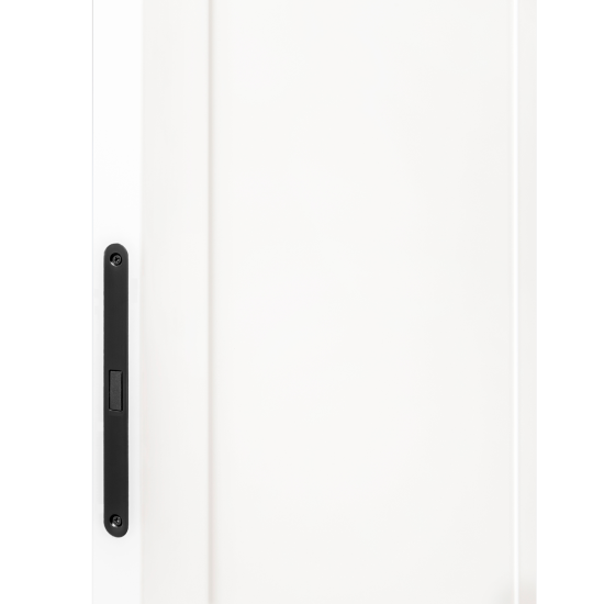 Дверь межкомнатная глухая Рица 80x230 см ПЭТ цвет белый с замком и петлями