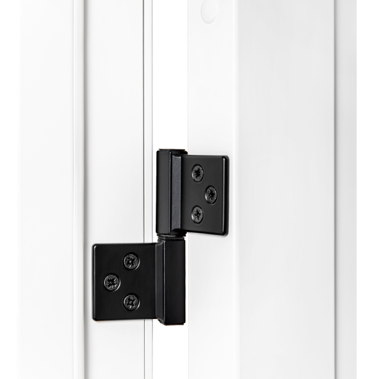 Дверь межкомнатная глухая Рица 80x230 см ПЭТ цвет белый с замком и петлями