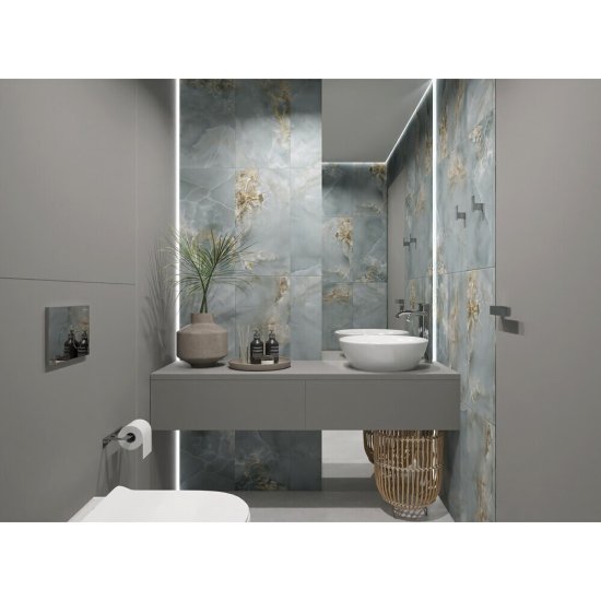 Плитка облицовочная Lavelly Oniks бирюзовая 600x300x9 мм (10 шт.=1,8 кв.м)