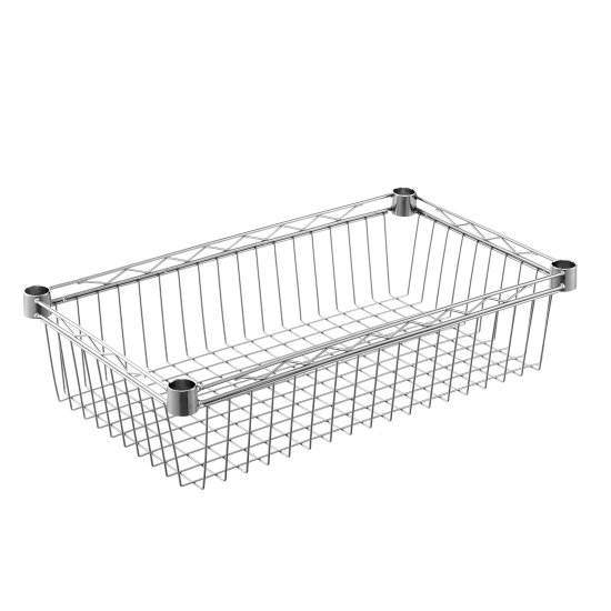 Корзина для стеллажа KONSENSA 60x35 см цвет хром