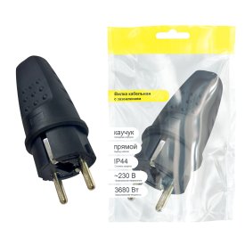 Вилка Duwi 230 В с заземлением цвет черный