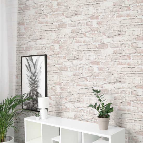 Обои флизелиновые Аспект Ру Брикс темно-бежевые 1.06 м 78030-45