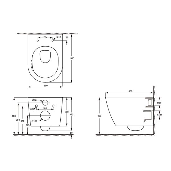 Комплект инсталляция и унитаз Aquatek Grohe Либерти Торнадо безободковый с микролифтом