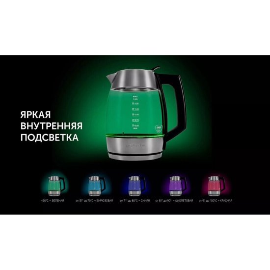 Электрический чайник Polaris PWK 1841CGLD WIFI IQ Home 1,8 л черный/сталь