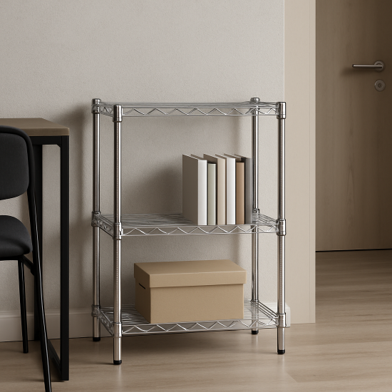 Стеллаж сетчатый KONSENSA 60x35x90 см цвет хром