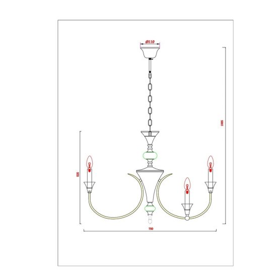 Люстра подвесная Arte Lamp Collinetta E14 480 Вт 8 кв.м (A4094LM-12WH)