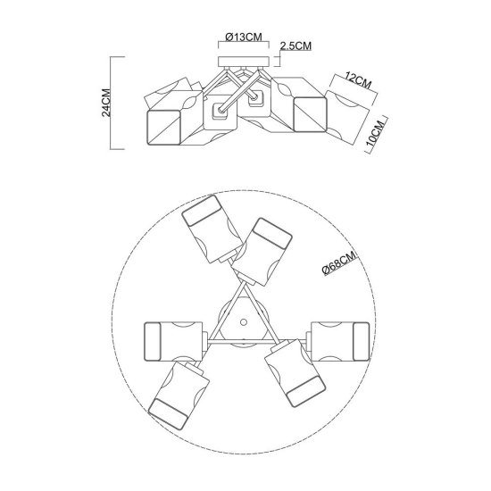 Люстра потолочная Arte Lamp Amfora E14 360 Вт 18,5 кв.м (A2318PL-6SG)