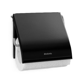 Держатель для туалетной бумаги Brabantia ReNew с крышкой сталь черный (108600)