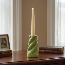 Подсвечник 13 см керамика цвет салатовый