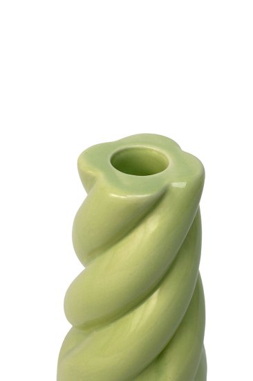 Подсвечник 13 см керамика цвет салатовый