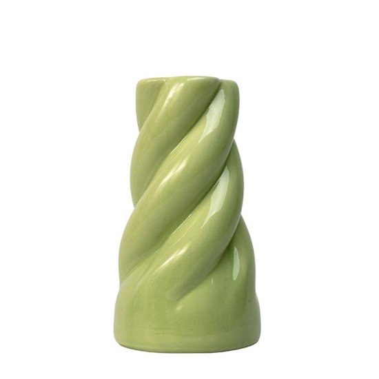 Подсвечник 13 см керамика цвет салатовый