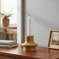 Подсвечник 6.6 см керамика цвет желтый