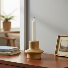 Подсвечник 6.6 см керамика цвет желтый