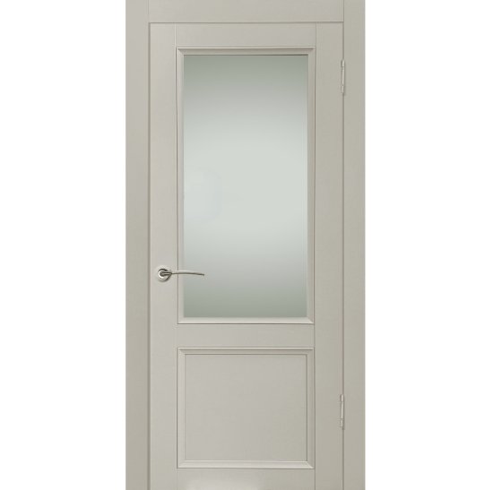 Дверь межкомнатная со стеклом Рондо 90x200 см Hardflex цвет серый с замком и петлями