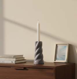 Подсвечник 16 см керамика цвет фиолетовый